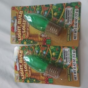 Lighted Christmas Light Bulb Lolli Candy Pops Lollipops, 2 Packs
